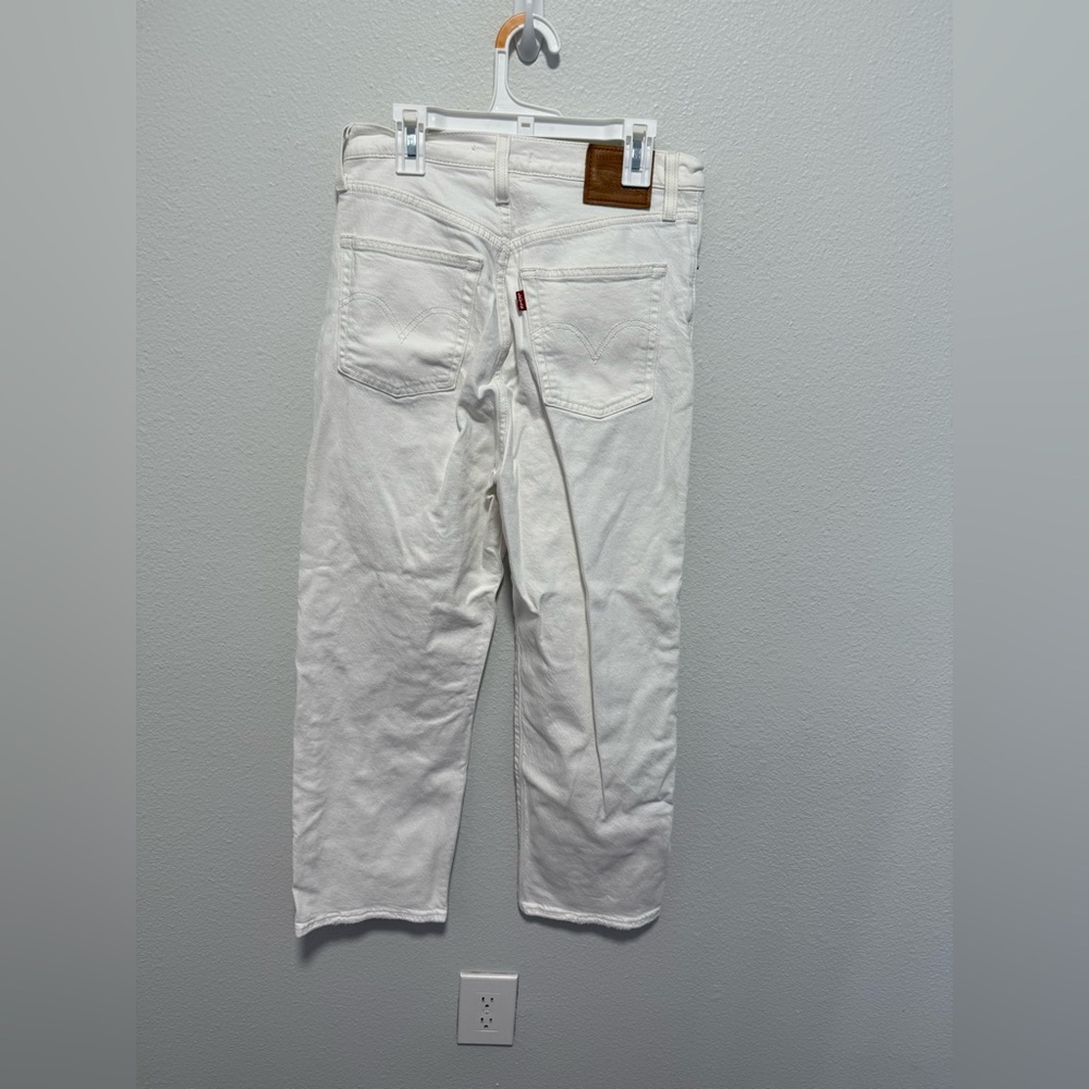Levi's Women's White Ribcage Straight Ankle Jeans Size 28 - Picture 3 of 8